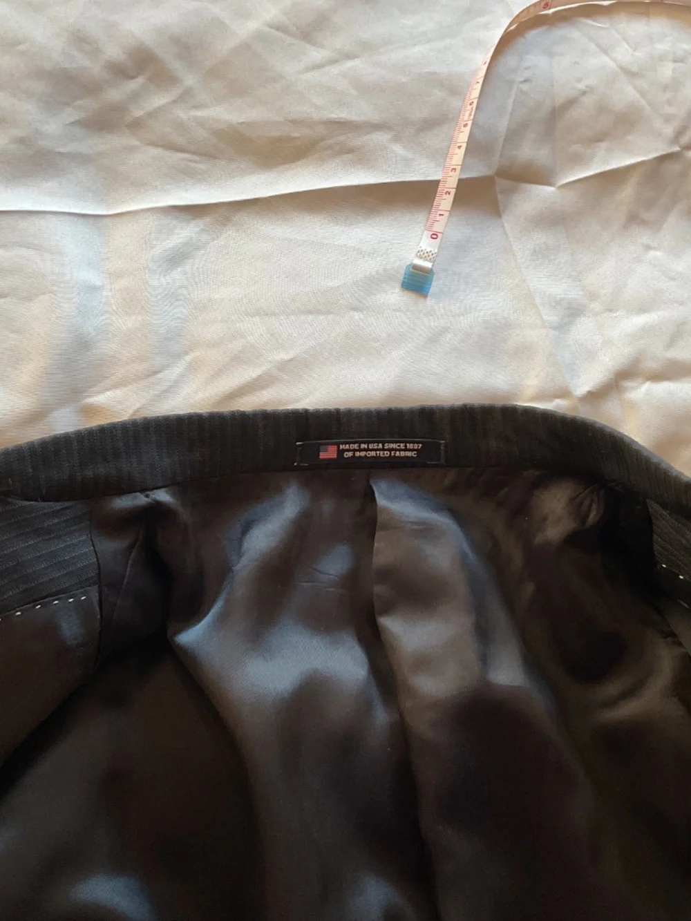 Hart Schaffer Marx Black Pinstripe Suite